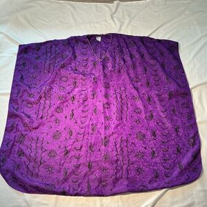 Purple Patterned Women's Kaftan Top